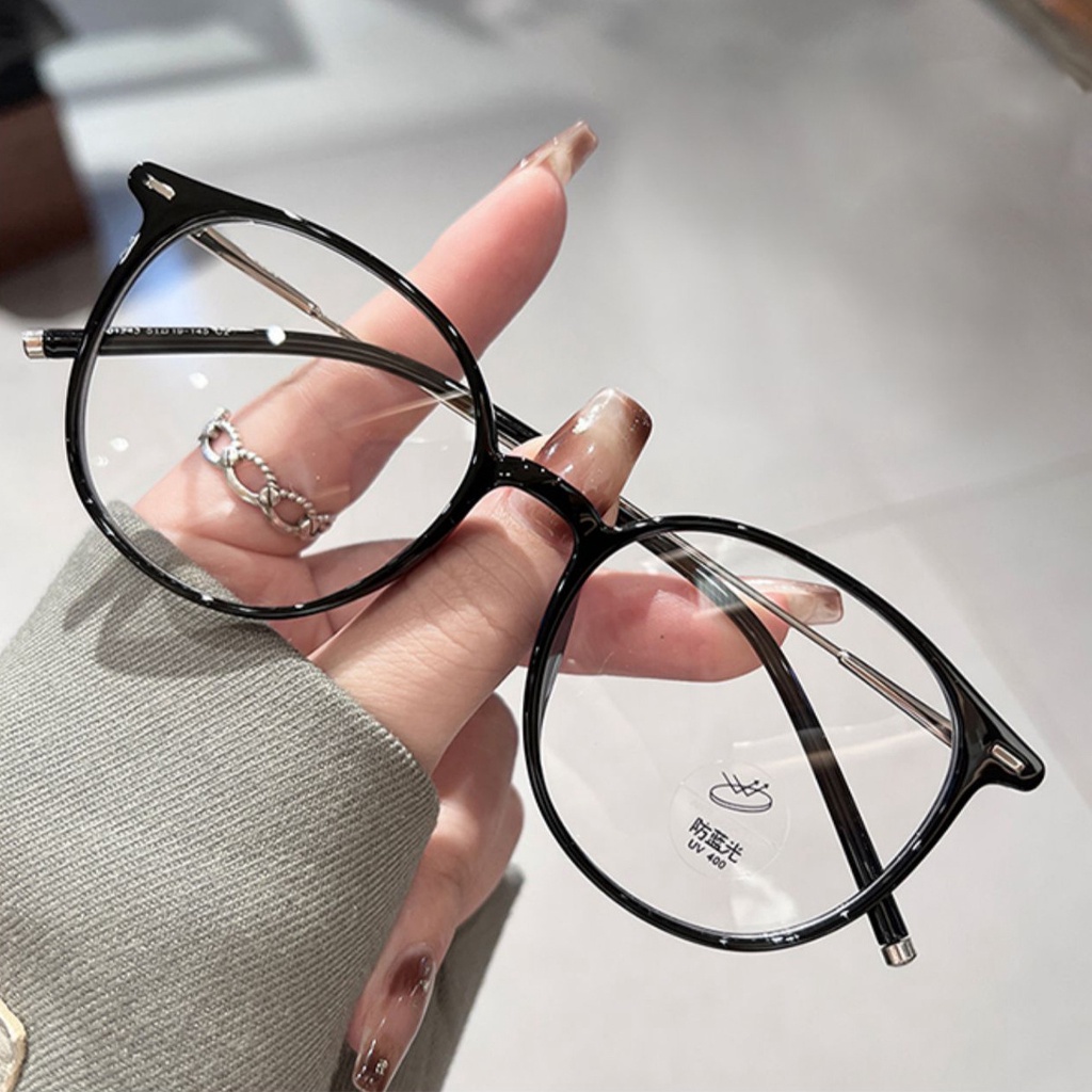 Kacamata Lensa Pengganti Anti Blue Light Gaya Retro Untuk Wanita