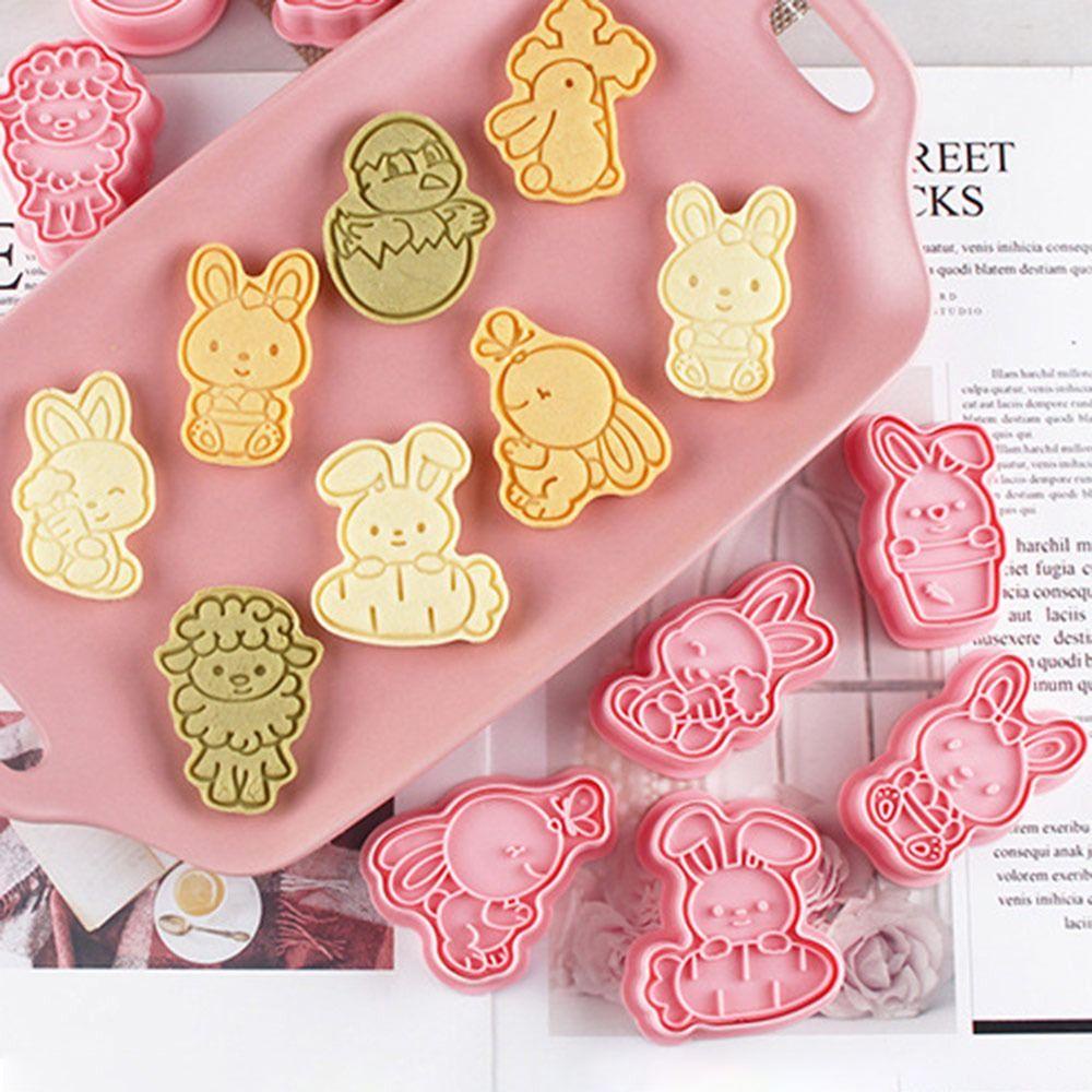 Top 8pcs/set 3D Easter Rabbit Alat Kue Pastry Dekorasi Plunger Cookie Cutter