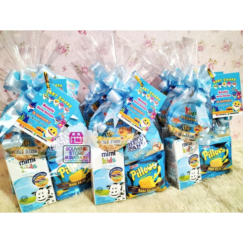 Mini Snack Hemat || Paket Snack Ultah Serba Biru || Snack ulang tahun murah || Snack ultah anak || Souvenir Ultah Surabaya