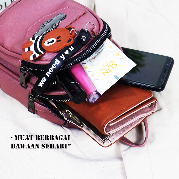 TUAH SLIMBAGS / HARGA GROSIR / SLingbag Minixo 3 in 1 High quality IW 007 / Tas Selempang Wanita / RanseL Mini Wanita / Tas Wanita ala Korea/ Tas wanita Terbaru Kekinian &amp; Terlaris