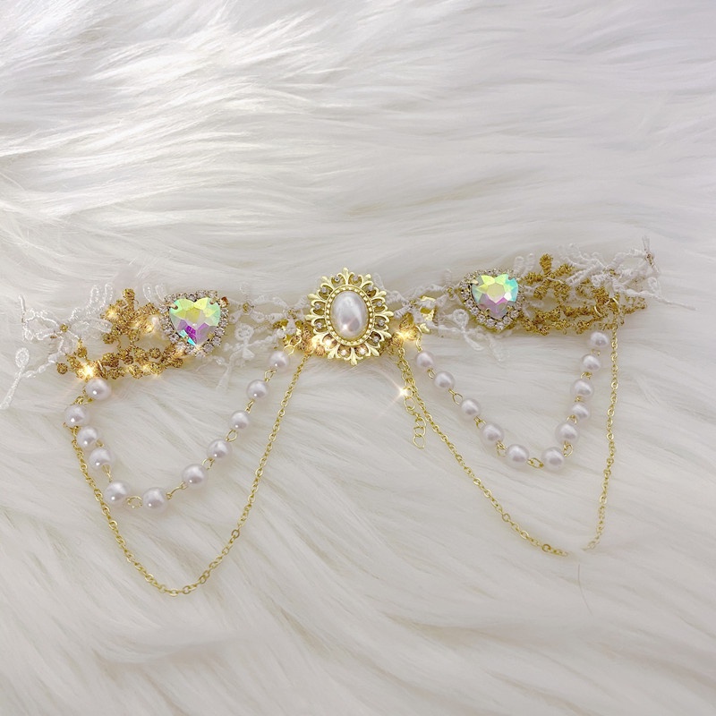 Kalung Choker Rantai Banyak Lapis Dengan Liontin Hati + Mutiara Gaya Korea Untuk Wanita