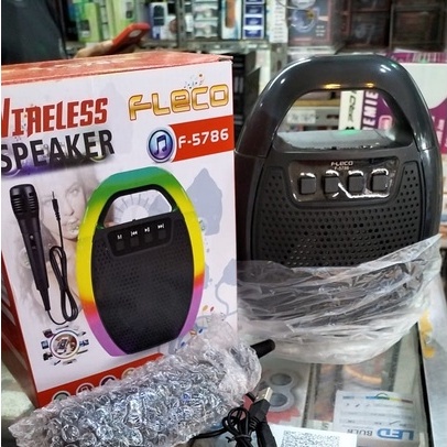 PROMO!!! SPEAKER BLUETOOTH PORTABLE FLECO F-5786 MP3/AUX/RADIOFM/LED/MICROPHONE