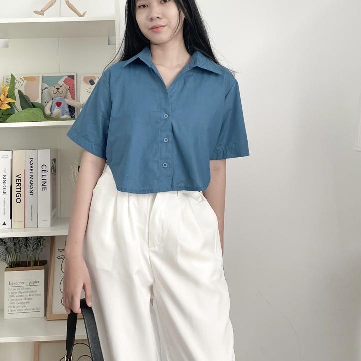 MakeGrosir - RUDYA CROP KEMEJA BIGSIZE / Kemeja Outer Crop  / Oversized Shirt / Atasan Wanita / Outer Wanita