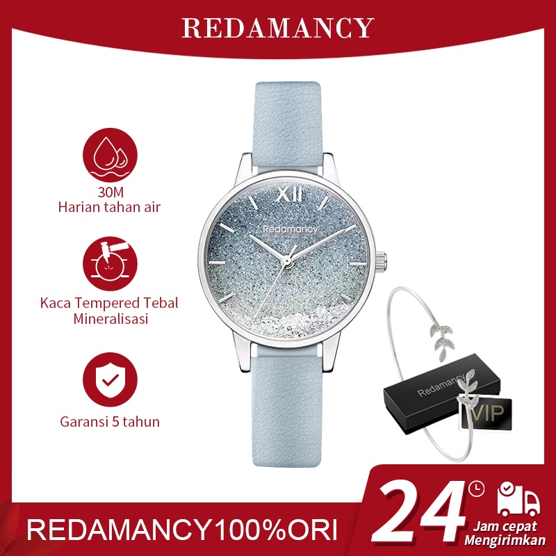 Redamancy Original Fashion Casual Jam Tangan Wanita Tahan Air Tali kulit