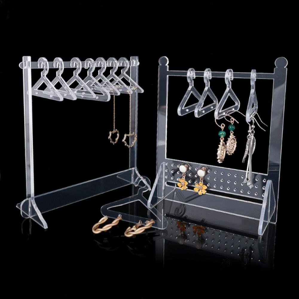 Needway   Anting Display Stand Wanita Transparan Gadis Hadiah Anting Organizer Ear Stud Holder Desktop Decor Penyimpanan Lemari Jas-hanger Bentuk Perhiasan Show Case