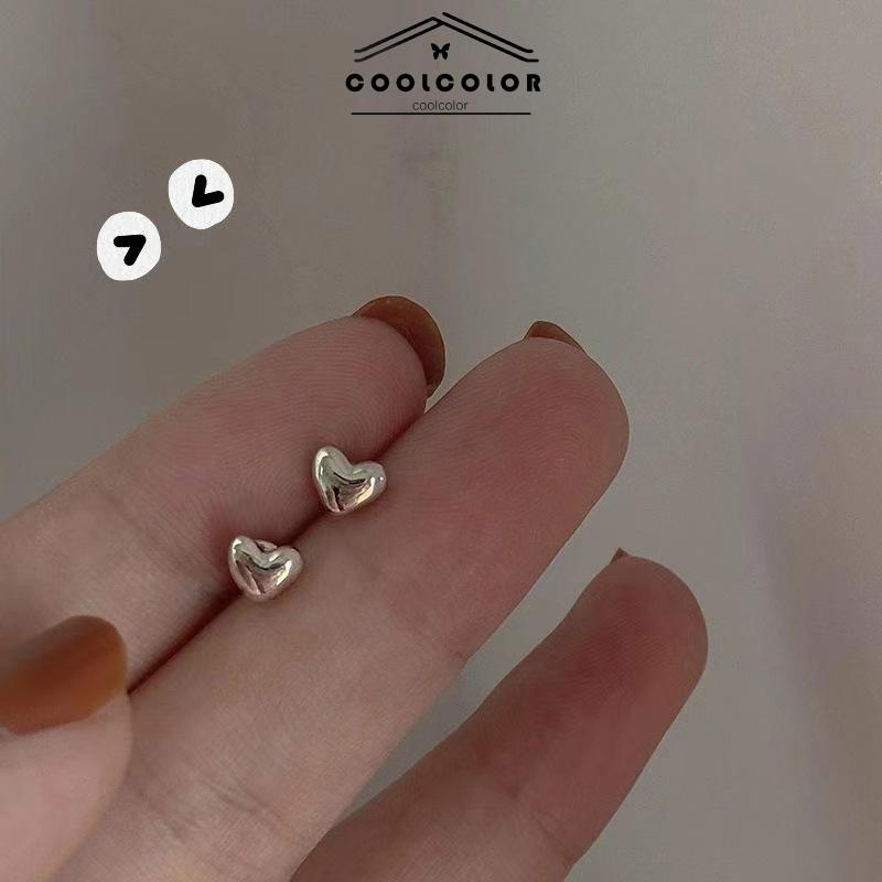 COD❤️Fashion Anting Mini Kecil Sederhana Perhiasan Telinga Logam Berbentuk Hati Manis Sederhana Wanita- cl