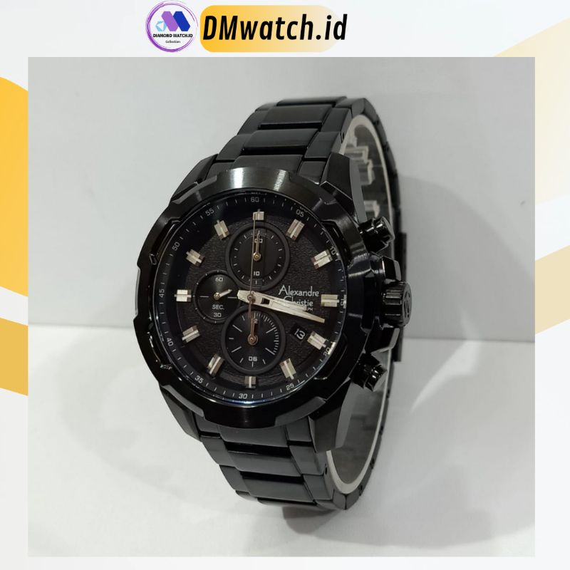 JAM TANGAN PRIA ALEXANDRE CHRISTIE AC 6523 / AC6523 FULL BLACK CHRONO ORIGINAL GARANSI RESMI 1 TAHUN