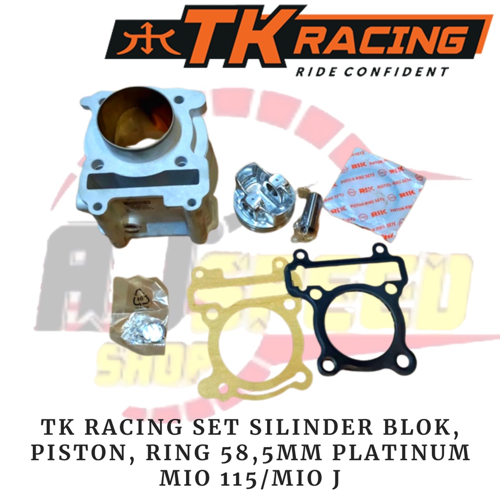 TK Racing Set Silinder Blok Piston Ring Mio 115 Mio J 58,5MM Platinum B6130054 / TK Racing Original