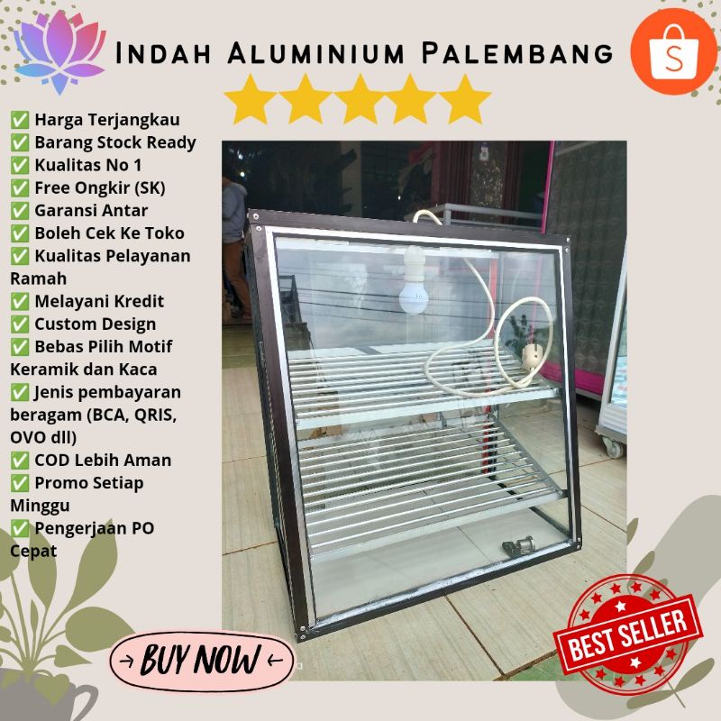 ETALASE FRIED CHICKEN (FREE LAMPU+KUNCI SLIDING) MURAH PALEMBANG