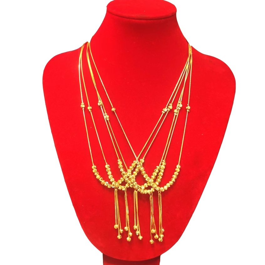 Kalung Xuping Biji Bola Lapis Emas Perhiasan Fashion W32/33 (Pgnjang 60-70cm)