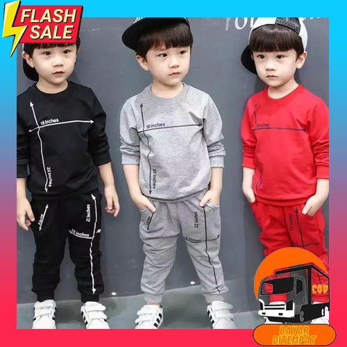 One Set Baju Anak Laki Laki Cowok Setelan Stelan Kaos Anak Laki Laki Cowok Cowo Baju Main Harian Ana