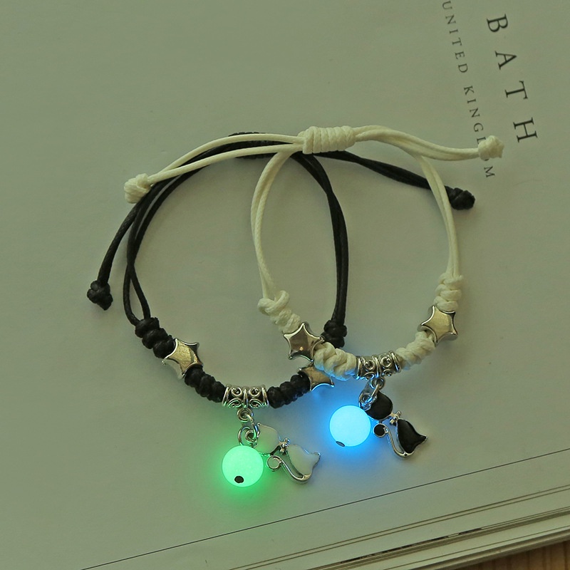 1 Pasang Gelang Luminous Gaya Korea Untuk Pasangan