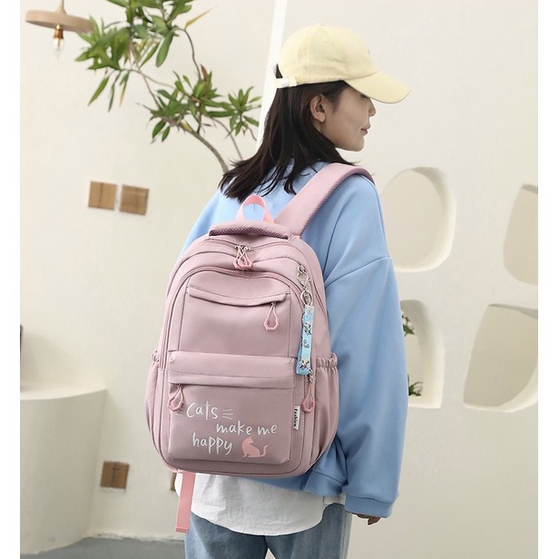 JS_Tas Anak sekolah SD Baby Bag Tas Ransel Anak Sekolah Karakter perempuan Tas Karakter kucing lucu