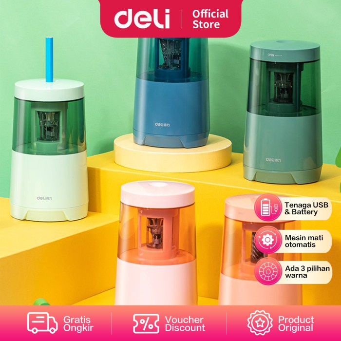 

Stas Deli Electric Pencil Sharpener/Rautan Pensil Otomatis Pisau Baja 71204