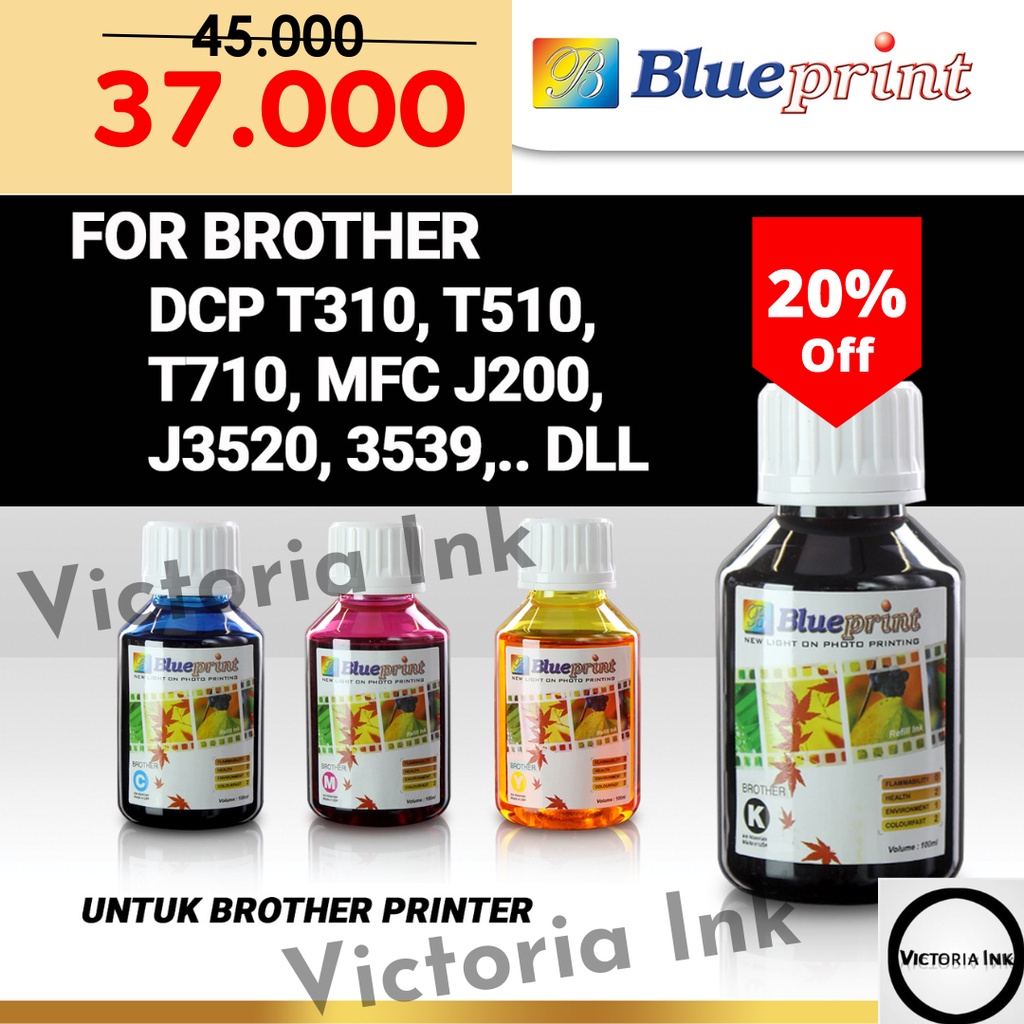 Tinta Blueprint Brother 100ml Tinta Compatible BP Brother Tinta Compatible Universal Printer Brother Tinta Blueprint Untuk Printer Brother