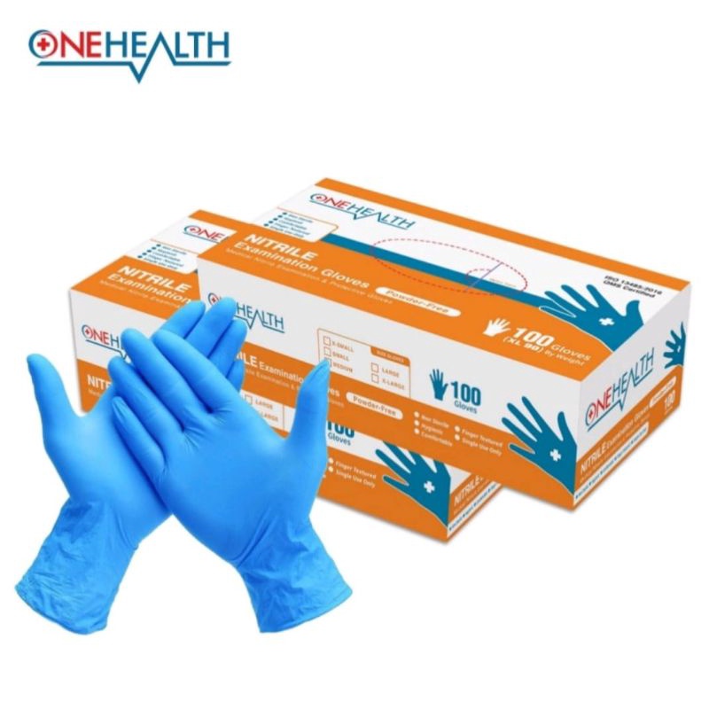 Sarung Tangan Biru Nitrile Powder Free Onehealth (Per BOX)
