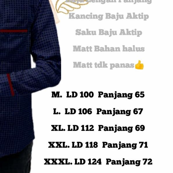 kemeja koko pria lengan panjang Kotak Kotak - Coksu, M