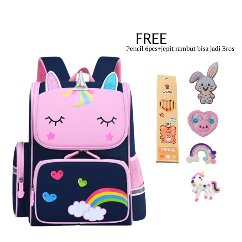 Back Pack Double Decker_Tas Ransel Anak_Lol_Unicorn_Superhero_Paw Patrol_Shopkins Fashion Cewek_COD_ Bisa Bayar Ditempat