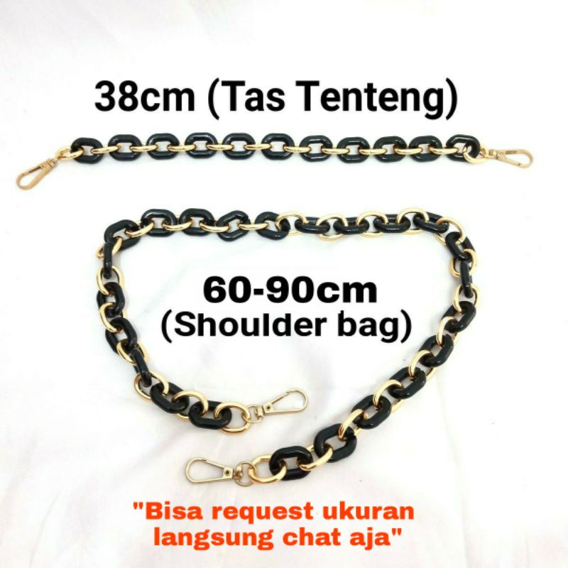 TALI TAS RANTAI AKRILIK WARNA PANJANG/PENDEK STRAP TAS SELEMPANG - KatteLaurents