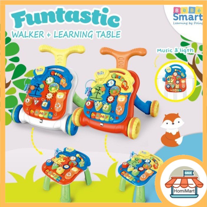 homimart I BEBE SMART MAINAN ANAK FUNTASTIC WALKER AND LEARNING TABLE - White BHS-102