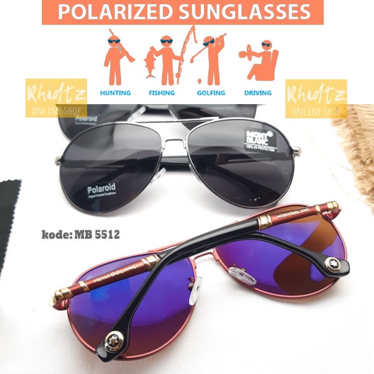 Fullset Montblanc 5512 kacamata pria lensa polarized anti uv frame