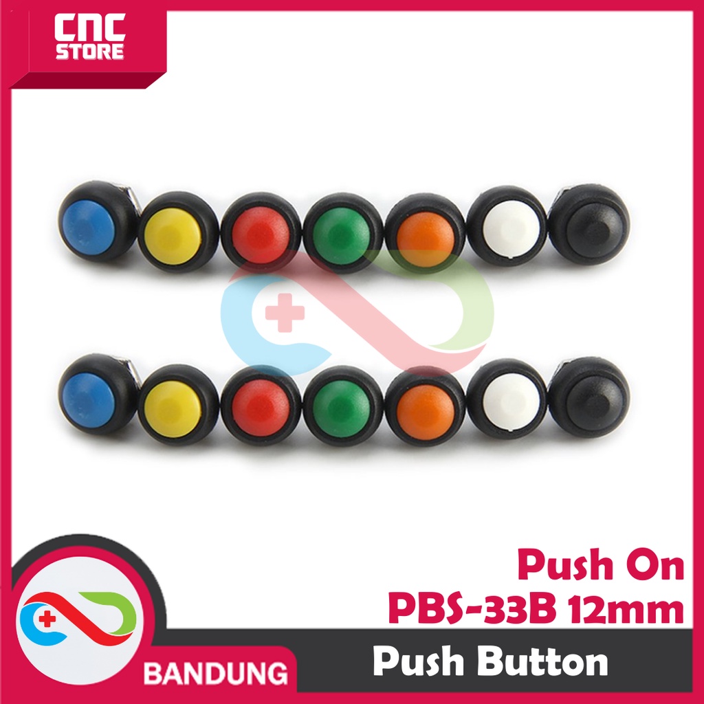 PUSH BUTTON PUSH ON MOMENTARY PBS-33B 12MM