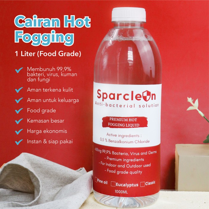 Cairan Disinfektan Fogging 1 Liter / Hot Fogging Foodgrade Sparclean