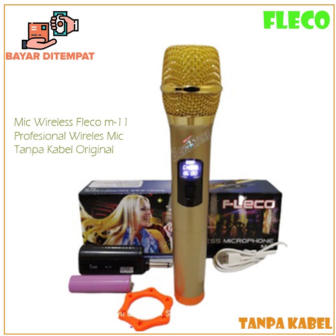 Fleco Microphone wireless M-11 mic tanpa kabel