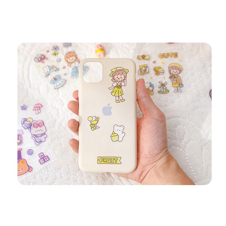 Sticker  Aesthetic Lucu Momo Stiker Anti Air Tumblr DIY Hp/Stiker Motif Kartun Lucu ala Korea Dekorasi Buku Diary Memo Catatan Harian Anak Sekolah Alat Tulis Bahan Stiker Transparant Bisa Untuk Kado Ulang Tahun GUDANG