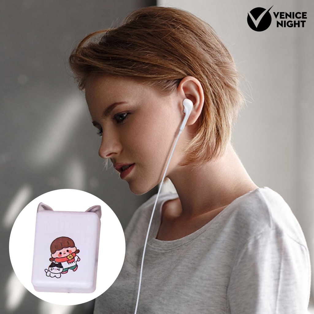 (VNEP) (Berkabel) Earphone Stereo Suara Jernih Kualitas Tinggi 3.5mm Kartun Kucing Headset Musik Earbud Aksesoris Ponsel