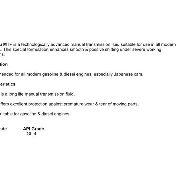 OLI mtf IDEMITSU transmisi MANUAL