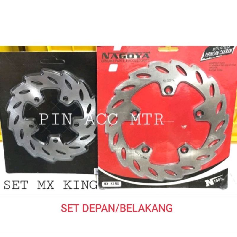 DISC CAKRAM SET DEPAN/BELAKANG MX KING PNP MODEL POLOS GRIGI