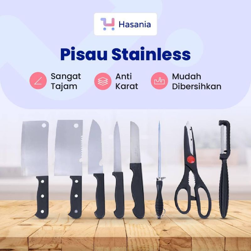 SET PISAU DAPUR STAINLESS STEEL