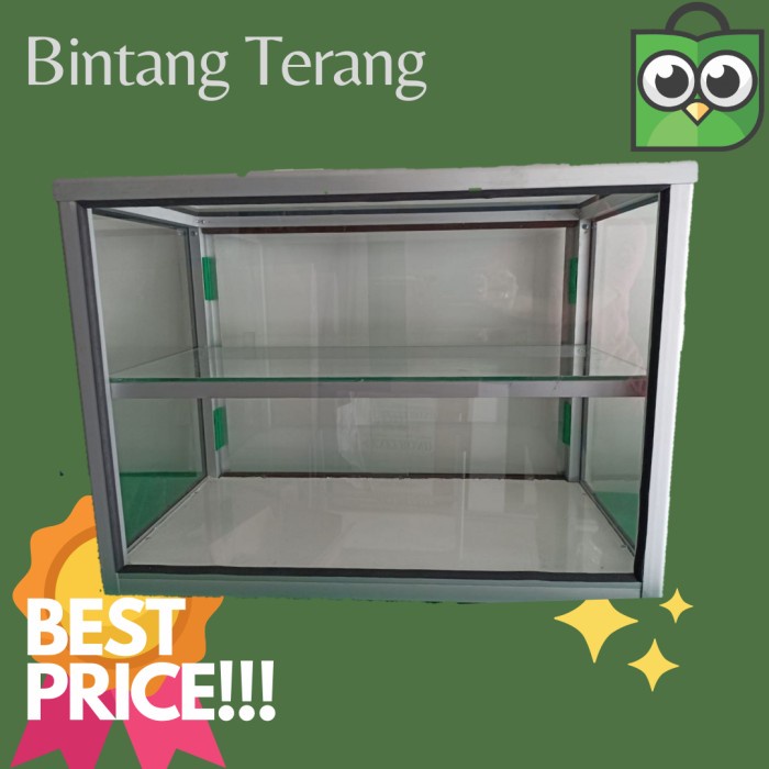 Etalase kaca kotak makanan uk P70L35T50