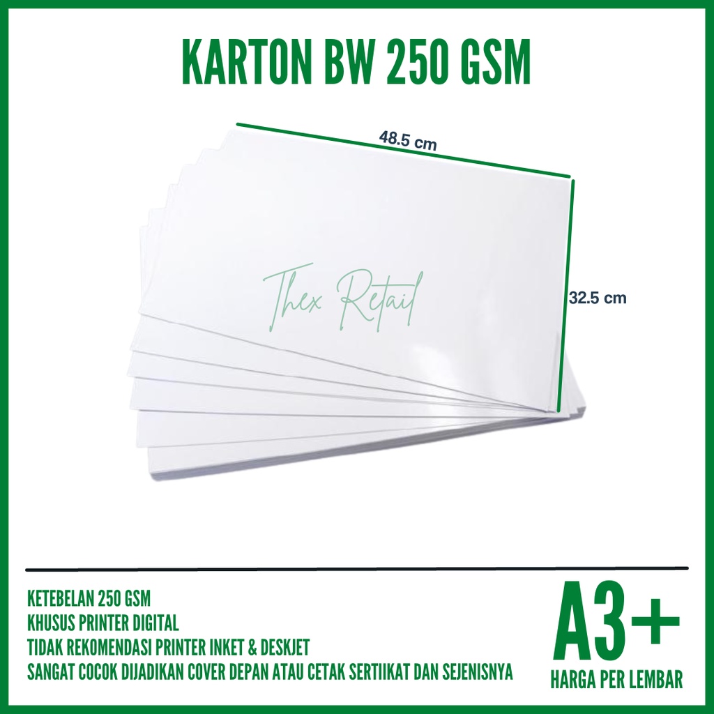 

Kertas Karton BW A3 Plus isi 1 lembar / Kertas BW 250gsm