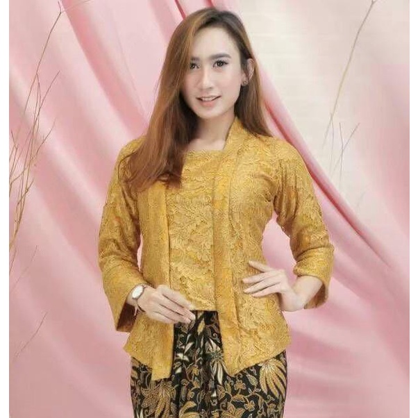 Atasan kebaya kutubaru brokat / kebaya modern / kebaya kartini / wisuda