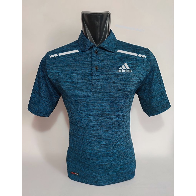 Baju kaos Polo Pria olahraga berkerah lengan pendek ADIDAS motif TWO TONE
