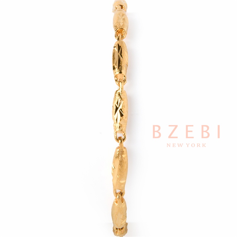 Bzebi Gelang Tangan Rantai Emas 24k Adjustable Anti Karat Untuk Wanita 1113b