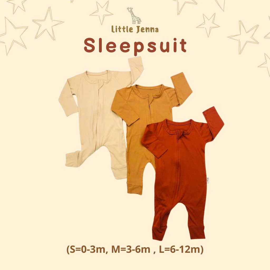 LITTLE JENNA - SLEEPSUIT RESLETING BAYI LENGAN PANJANG EARTH TONE SERIES NEW BORN