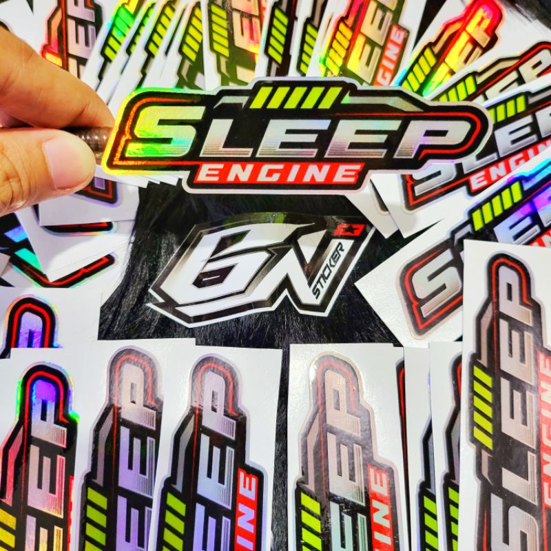 Jual Stiker Viral Sticker Kata2 Hologram Sleep Engine Shopee Indonesia