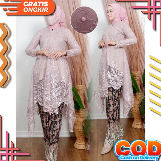Set Kebaya Modern / Kebaya Putih Kutu Baru / Kebaya Kutu Baru Set / Kebaya Modern / Kebaya Kutu Baru