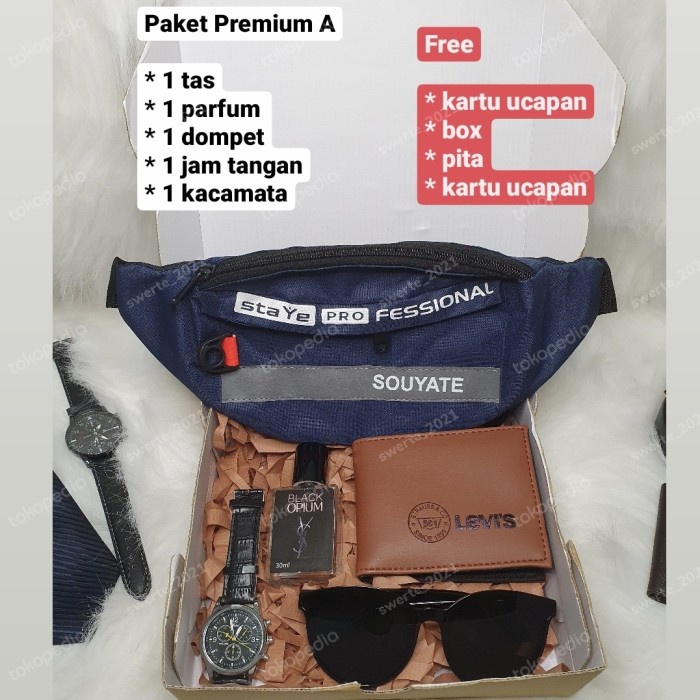 

(COD) Kado Box Hampers Paket PREMIUM A Cowok Pria Ayah - packing kardus