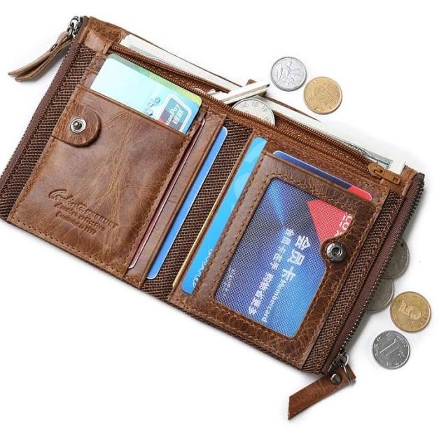 Dompet pria cowok kulit Asli Sapi dompet kartu dompet stnk Original