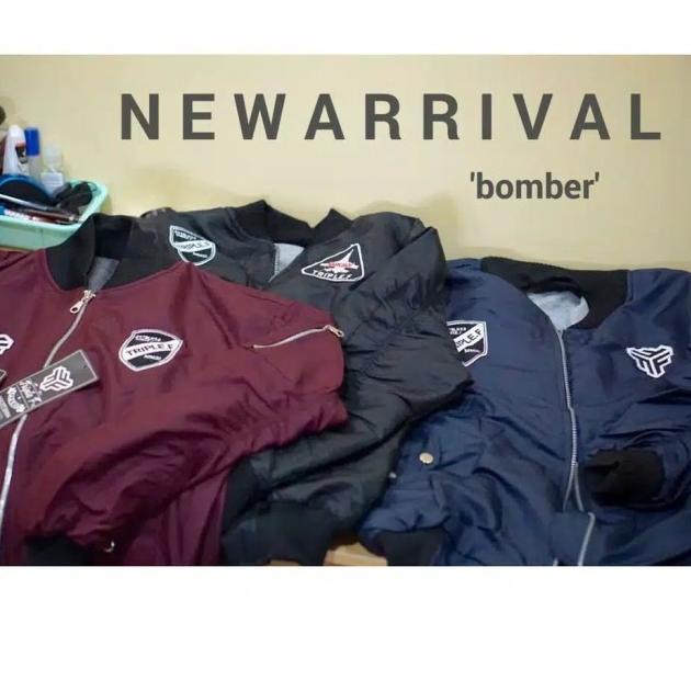 jaket bomber pria/bomber jaket/jaket bomber army/jaket parasut pria - Hitam, L