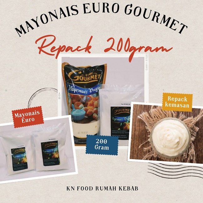 

Euro Gourmet Mayonnaise Reguler 200gram, kemasan Repack