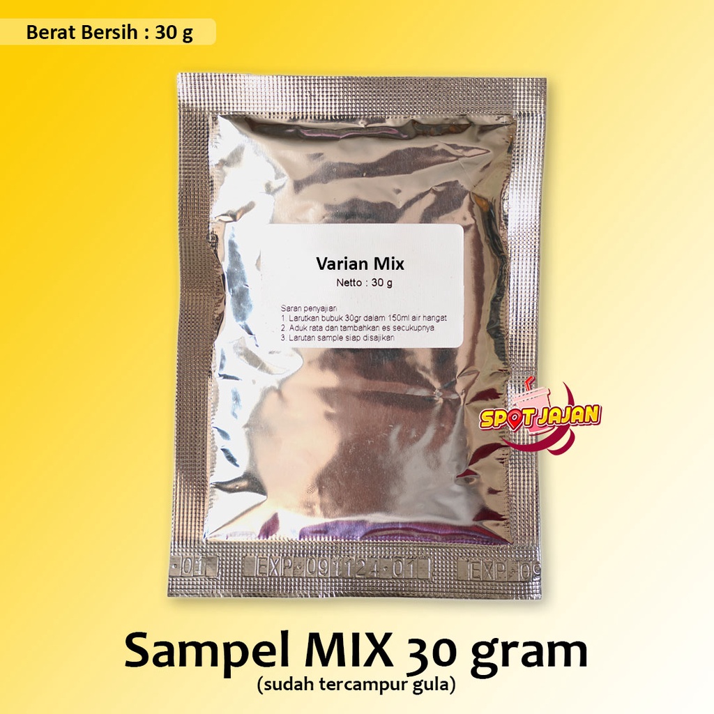 

(10 pilihan rasa) Sampel JPS Mix 30 gram Bubuk Minuman Tercampur Gula / Serbuk Minuman / Buah / Cokelat / Kopi / Teh