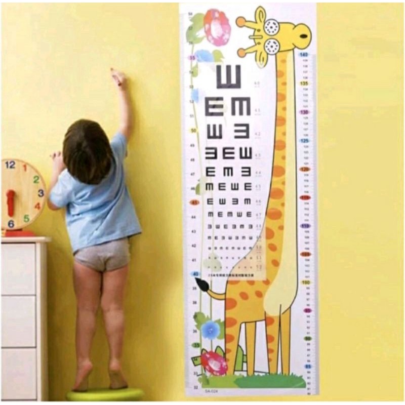 Stiker dinding untuk mengukur tinggi badan anak