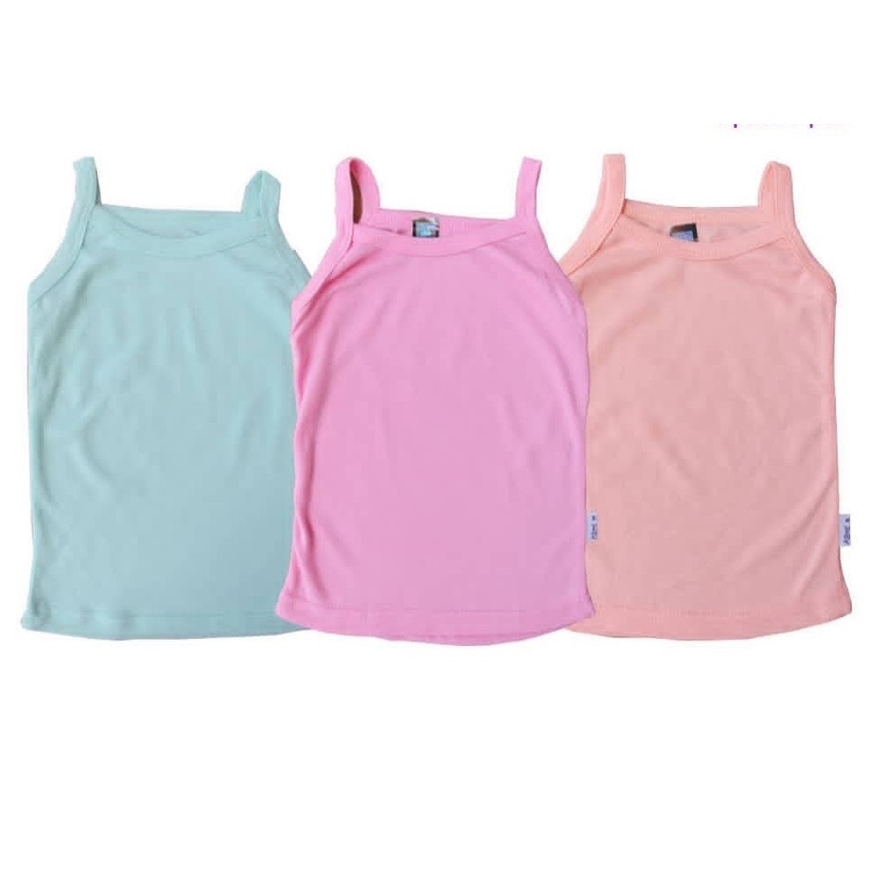 KAZEL SINGLET - Kazel Tanktop Dalam Warna 0-5 Tahun isi 3Pcs/ Tanktop Warna Anak Perempuan