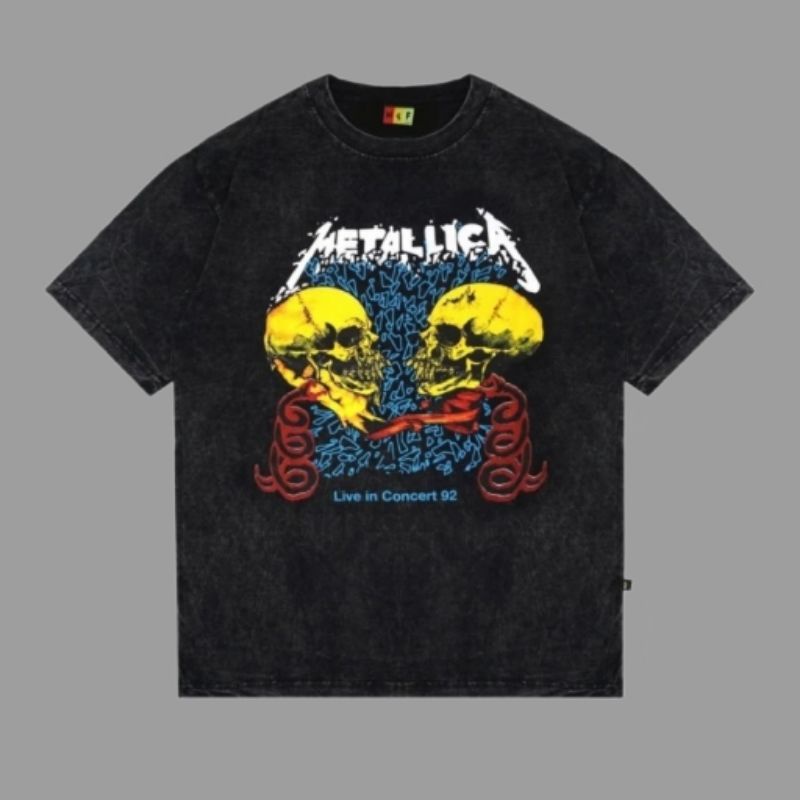 Kaos Baju band Metallica Sad but true Tie dye oversize vintage tshirt black