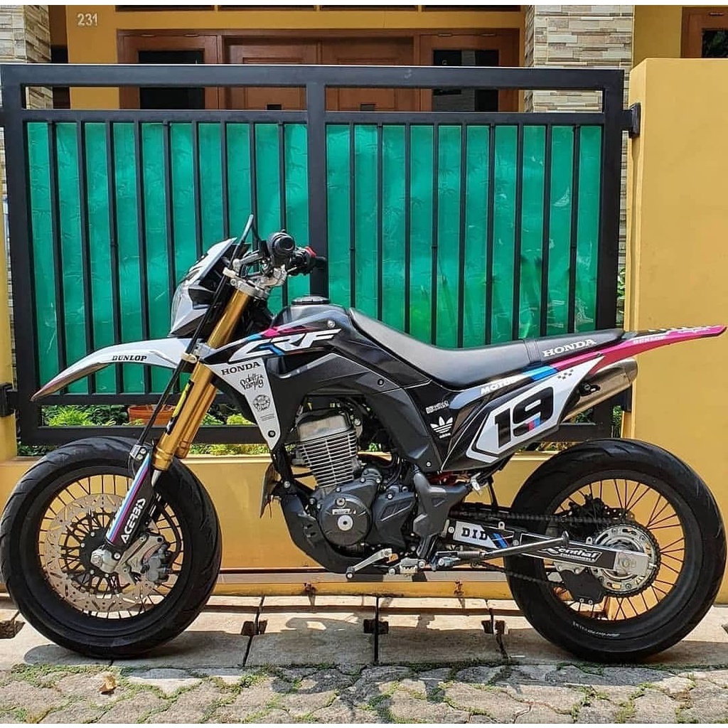 Decal sticker klx bf - crf150L -D TRACKER - decal all supermoto full body bebas custom design